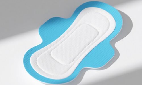 Ultrasonic welding non-woven sanitary napkin